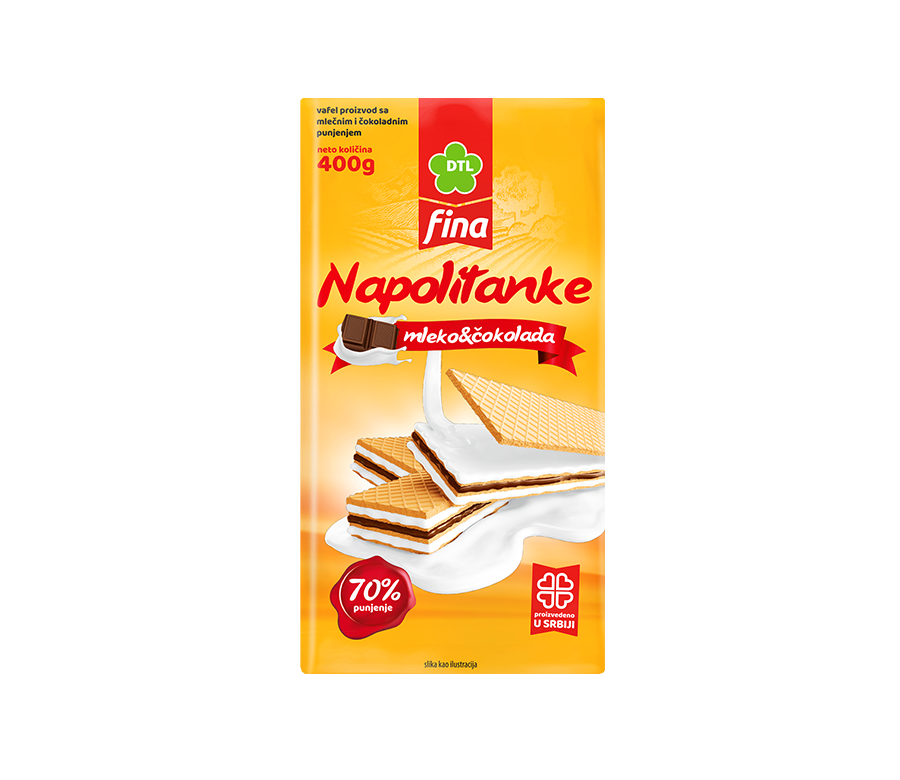 Fina napolitanke / Mleko&Čokolada / 400g